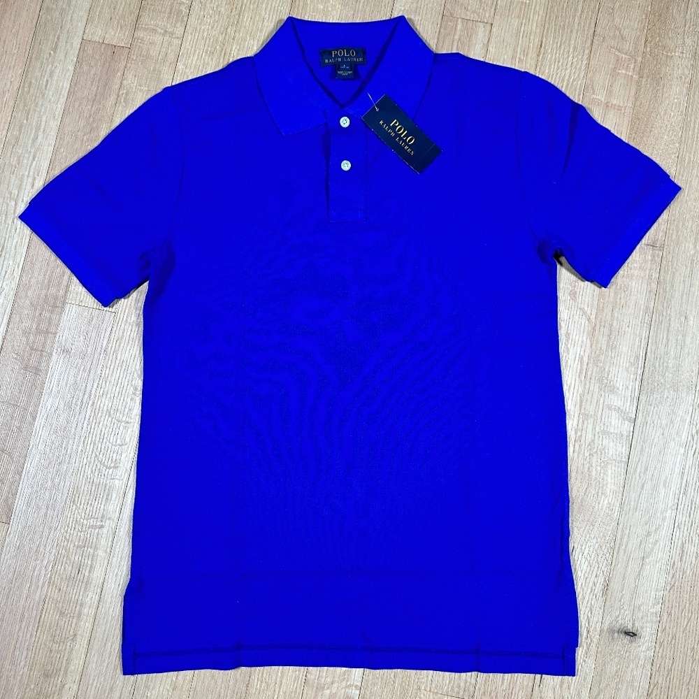 Polo Ralph Lauren Polo Shirt Blue L (14-16) 100% Cotton Brand New With Tags